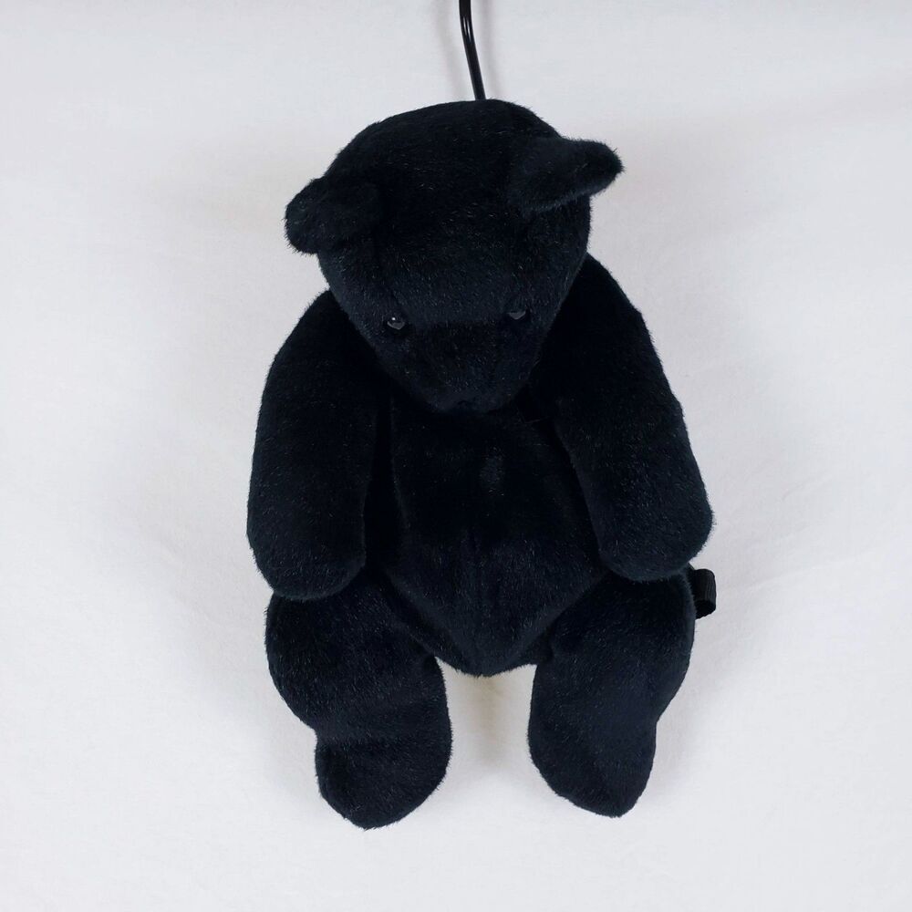 Vintage Esprit Teddy Bear Plush Backpack Black 90s Y2K Kawaii Kidcore